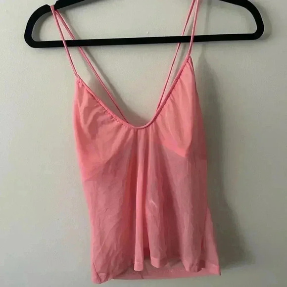 Y2K La Senza Pink Mesh Halter Top L - Picture 2 of 8